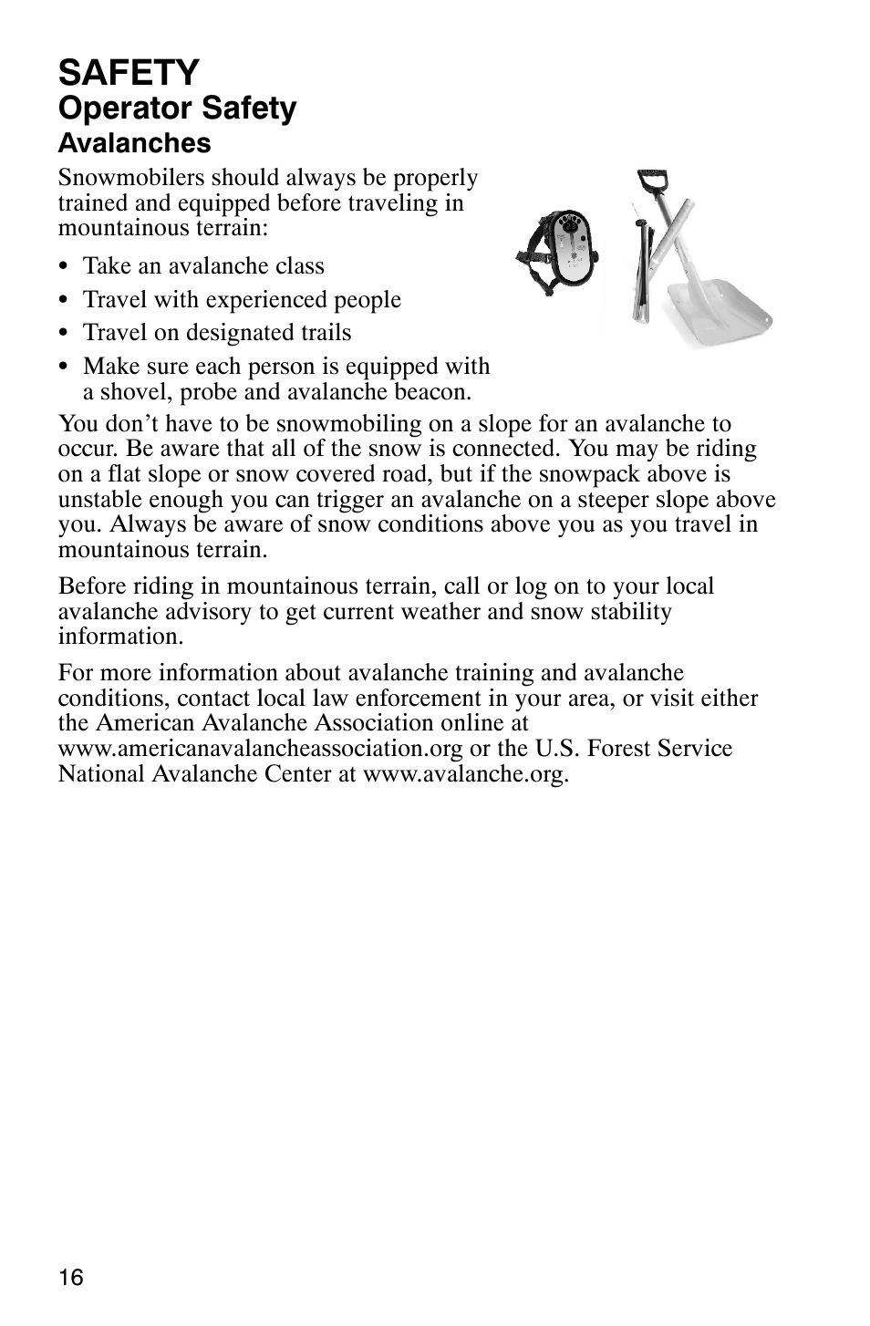 Safety, Operator safety | Polaris FST Touring User Manual | Page 19 / 157