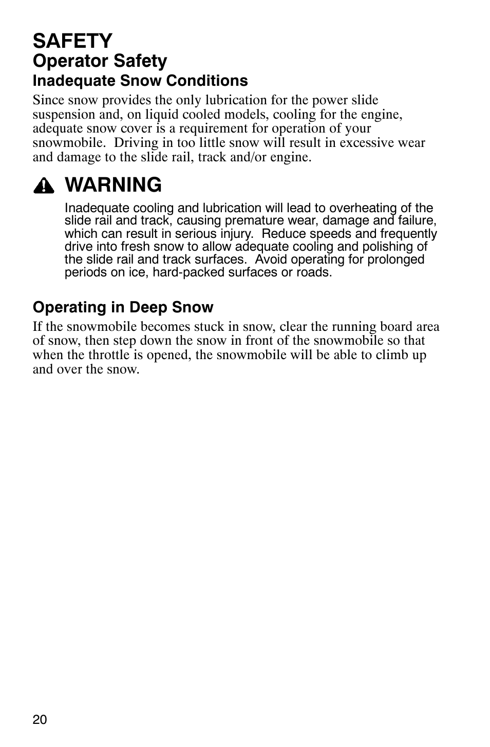 Safety, Warning, Operator safety | Polaris FST Touring User Manual | Page 23 / 157