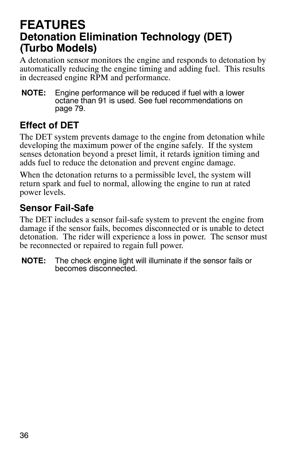 Features | Polaris FST Touring User Manual | Page 39 / 157