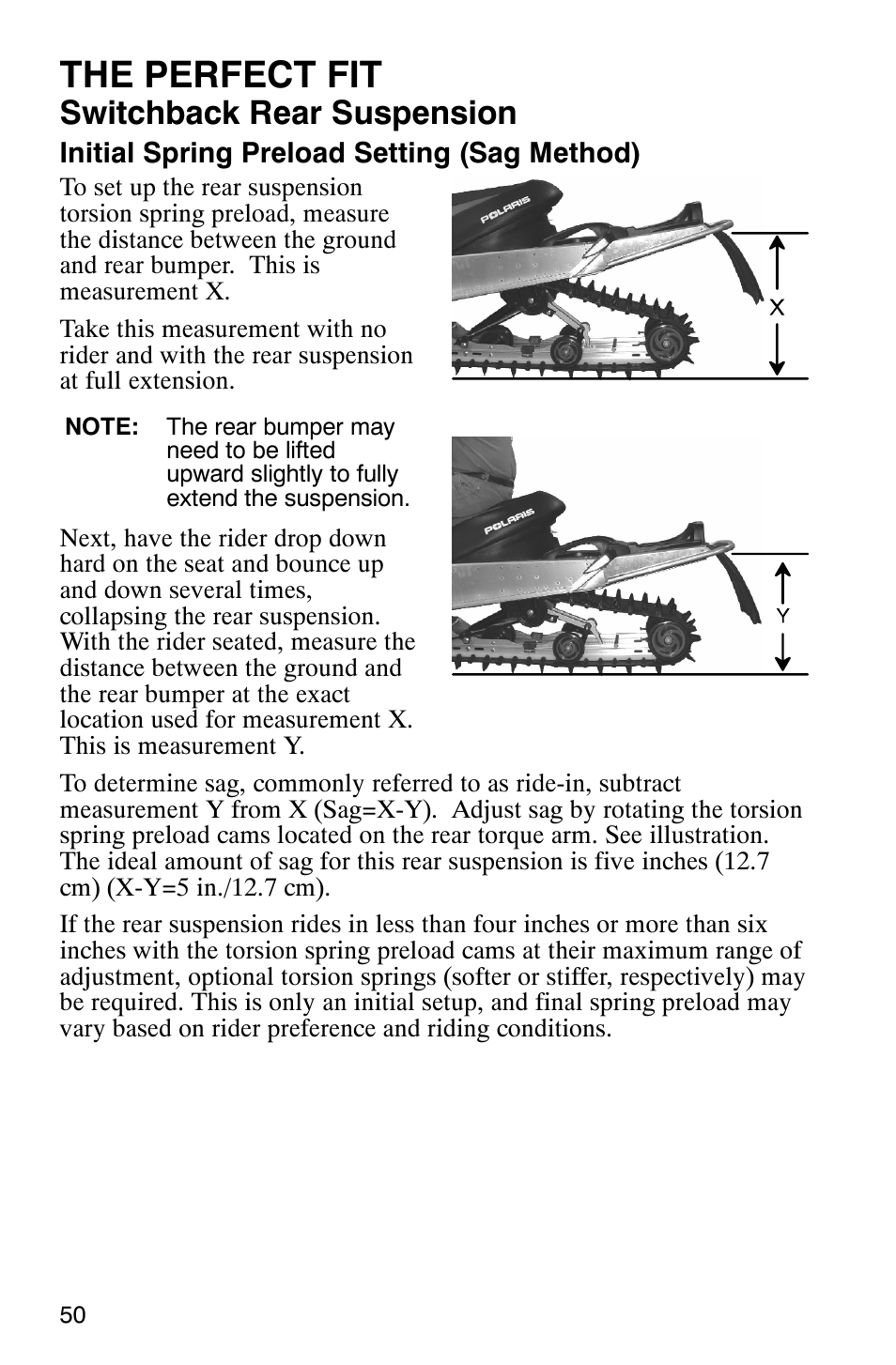 The perfect fit, Switchback rear suspension | Polaris FST Touring User Manual | Page 53 / 157