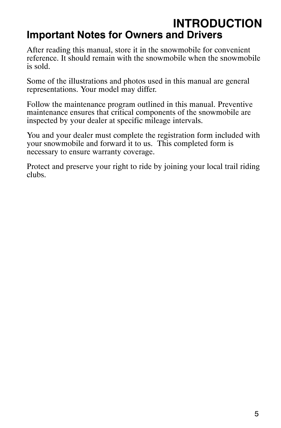Introduction | Polaris FST Touring User Manual | Page 8 / 157