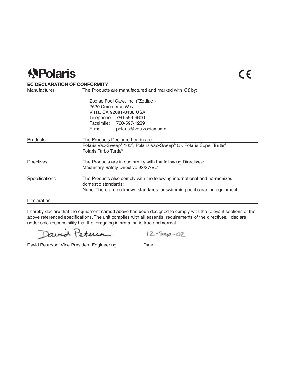 Polaris SUPER TURTLE 65 User Manual | Page 51 / 52