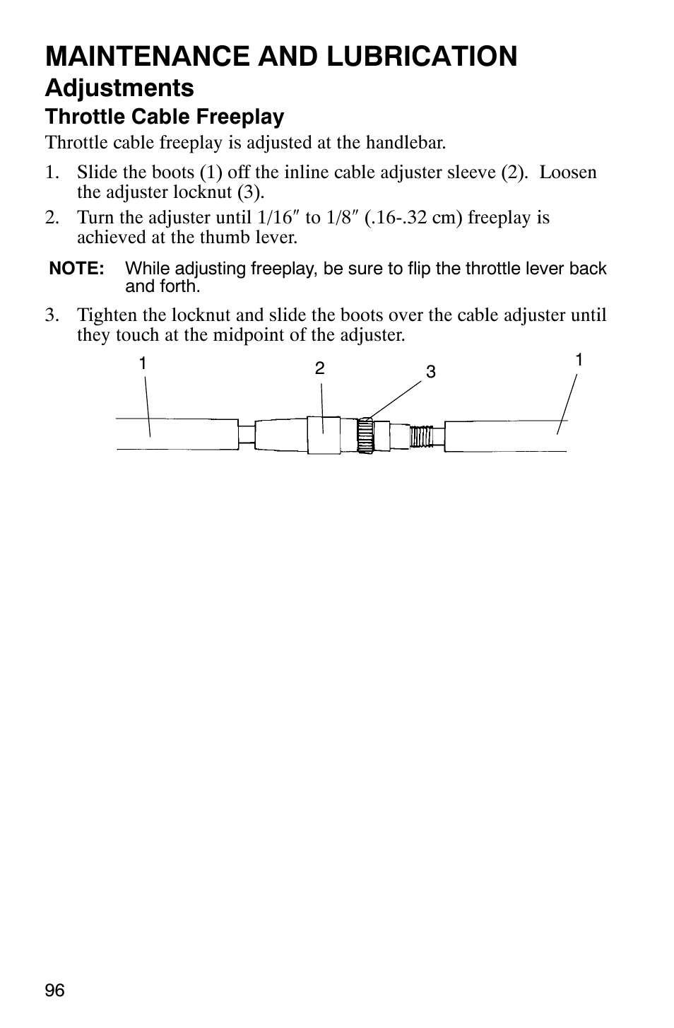 Maintenance and lubrication, Adjustments | Polaris ATP 330 4x4 User Manual | Page 99 / 140