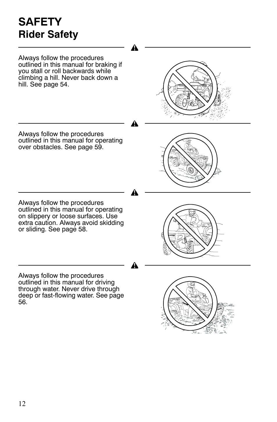 Safety, Rider safety | Polaris Sportsman 9922172 User Manual | Page 14 / 140