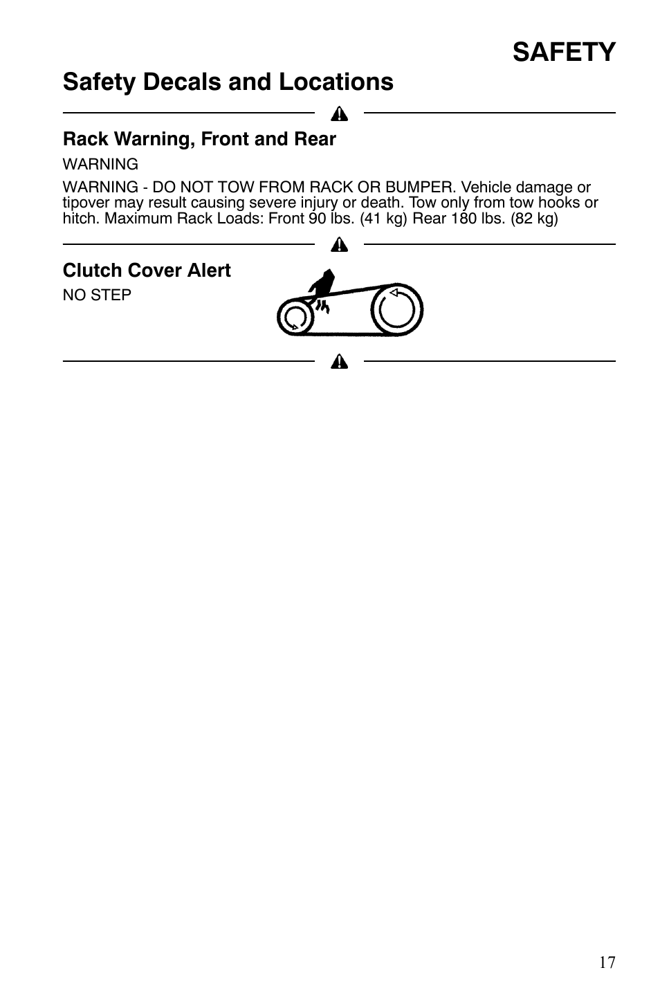 Safety, Safety decals and locations | Polaris Sportsman 9922172 User Manual | Page 19 / 140