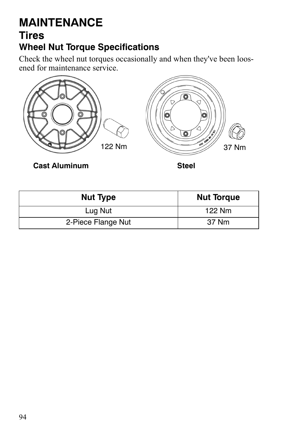 Maintenance, Tires | Polaris Sportsman 9922172 User Manual | Page 96 / 140