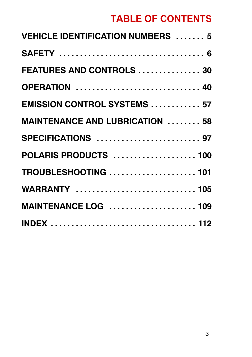 Polaris Trail Boss 9920770 User Manual | Page 6 / 122