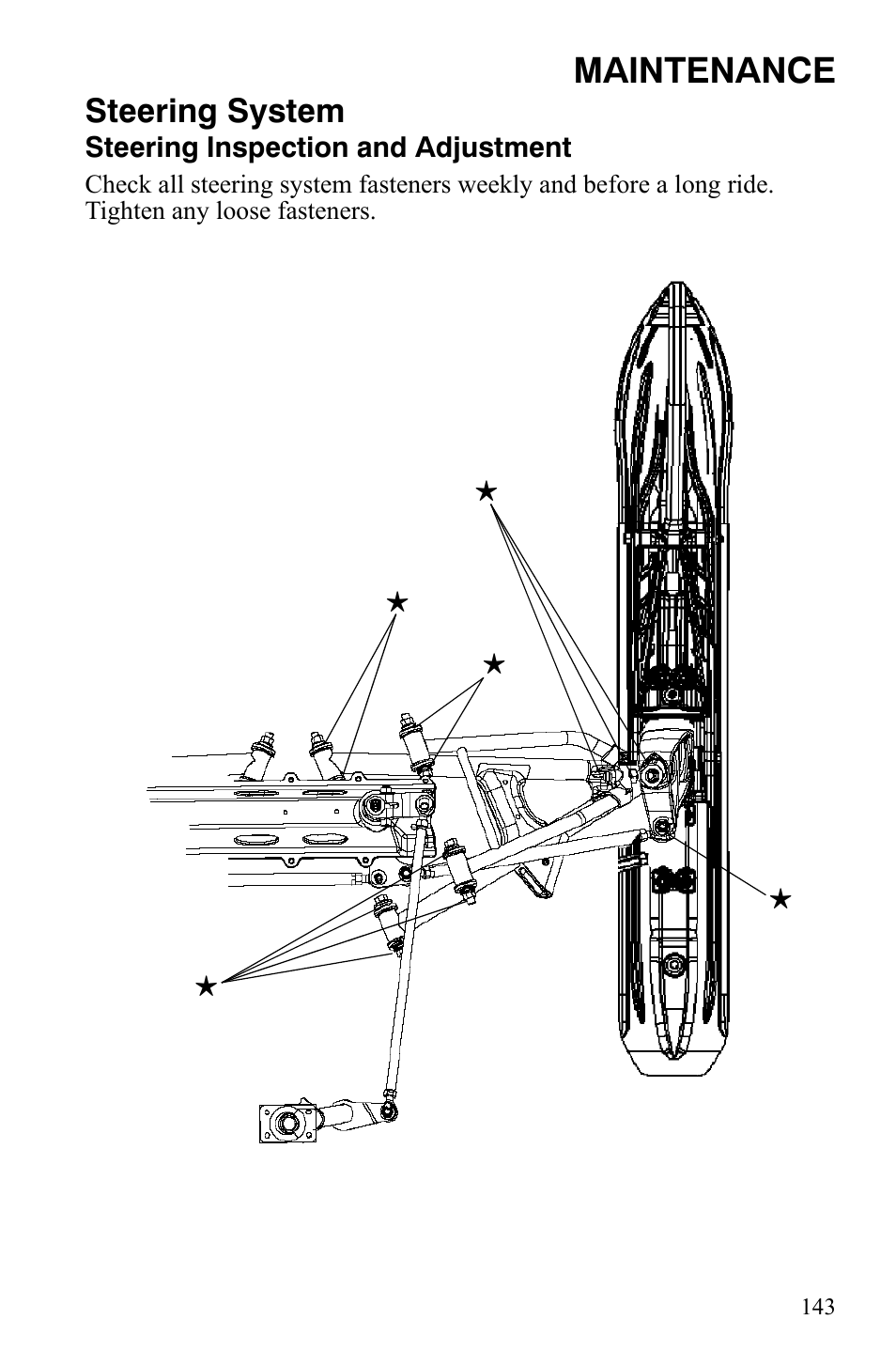 Maintenance, Steering system | Polaris FS IQ TOURING 7427 C User Manual | Page 146 / 176
