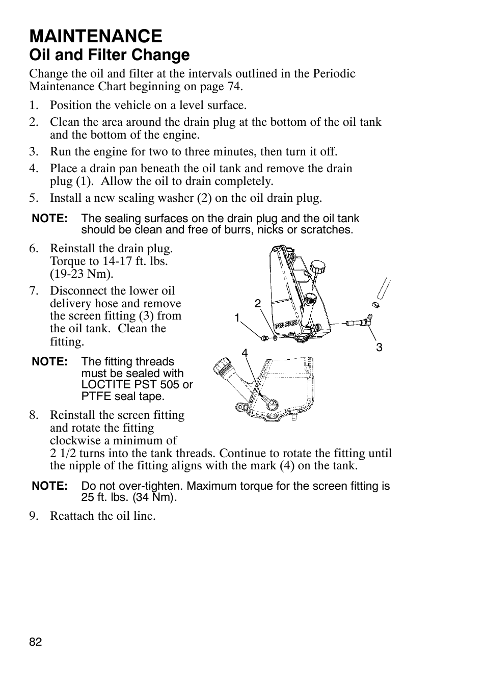 Maintenance, Oil and filter change | Polaris Sportsmabn X2 500 EFI User Manual | Page 85 / 136