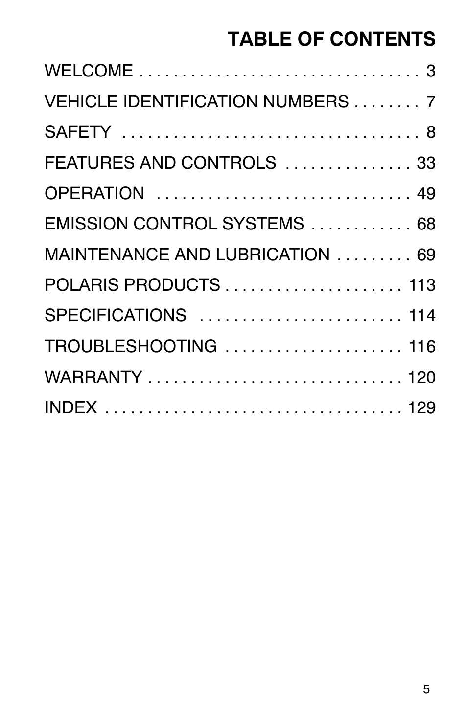 Polaris Sportsman 6x6 User Manual | Page 8 / 133