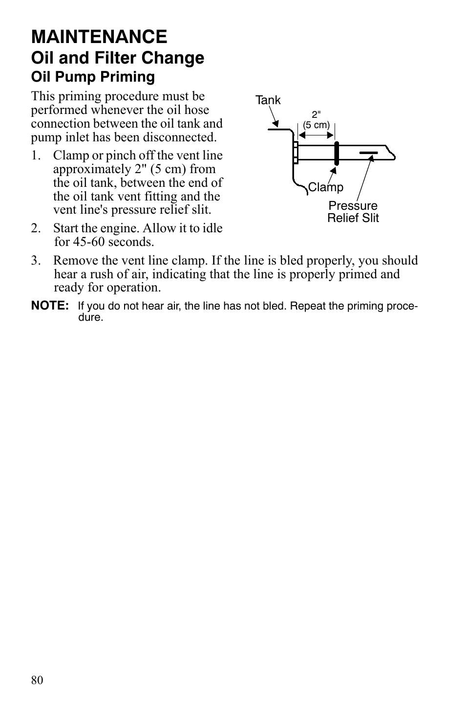 Maintenance, Oil and filter change, Oil pump priming | Polaris Sportsman 9920775 User Manual | Page 83 / 144