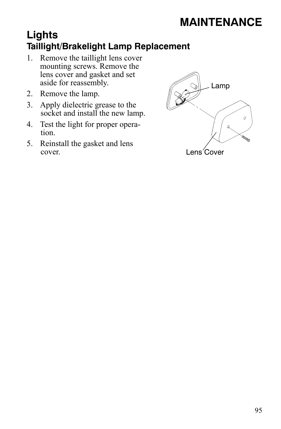 Maintenance, Lights | Polaris Sportsman 9920775 User Manual | Page 98 / 144