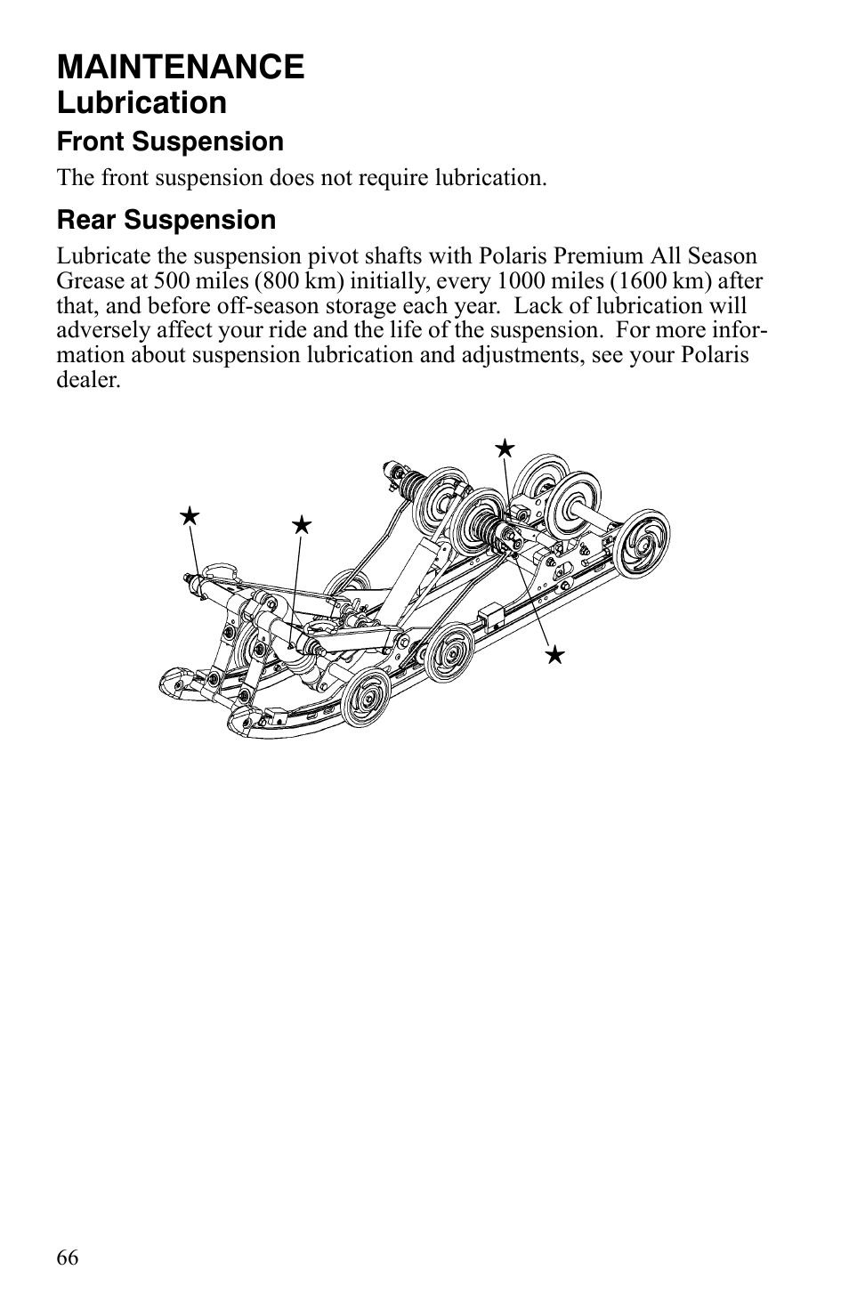 Maintenance, Lubrication | Polaris 550 IQ Shift User Manual | Page 69 / 121