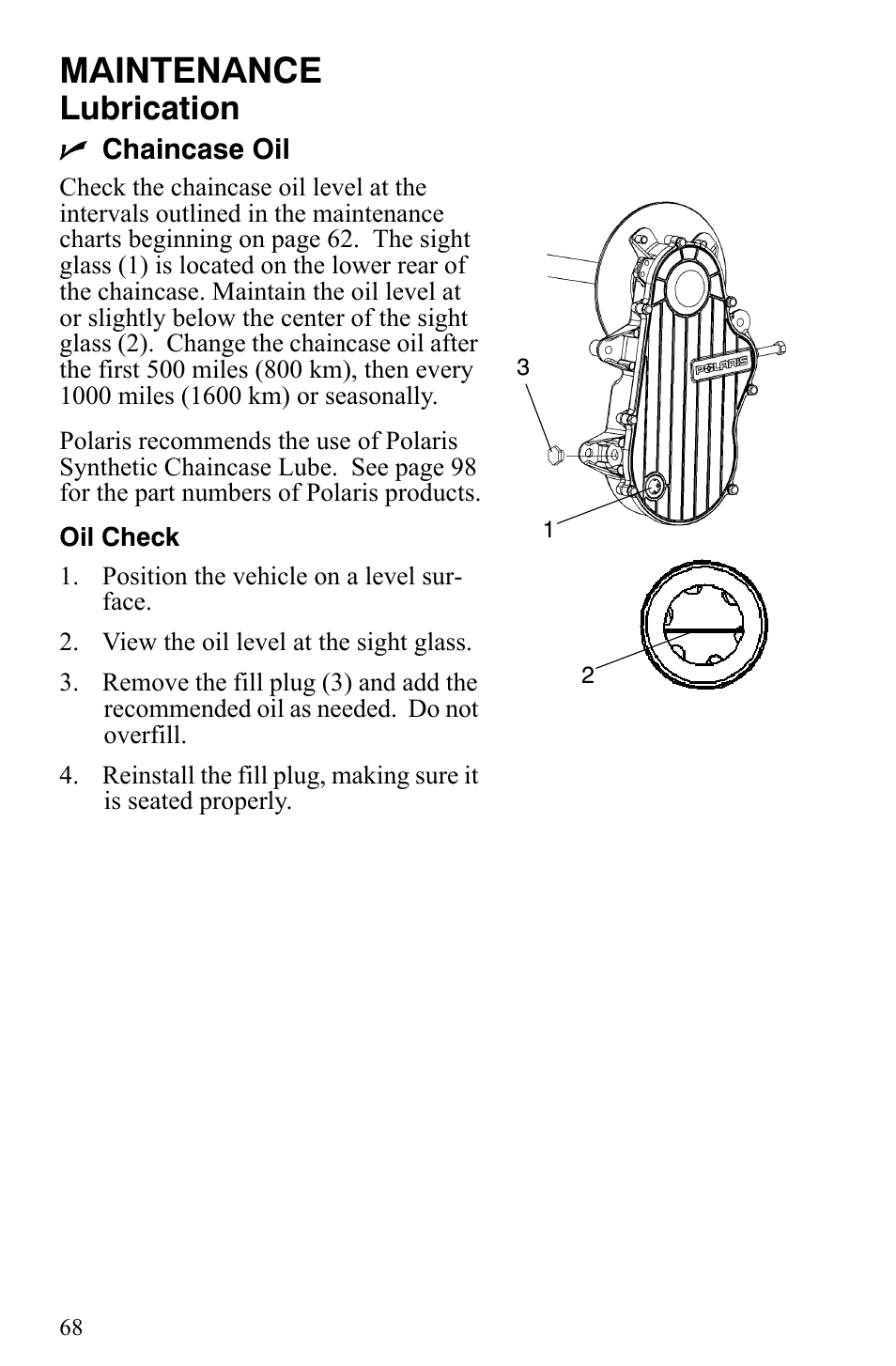 Maintenance, Lubrication | Polaris 550 IQ Shift User Manual | Page 71 / 121