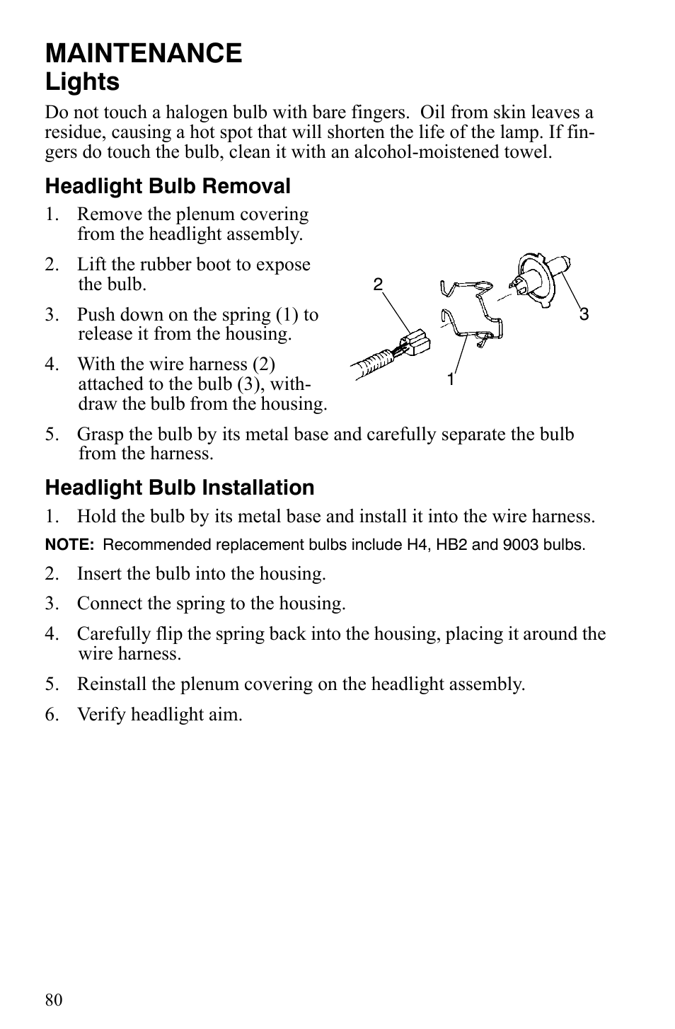 Maintenance, Lights | Polaris 550 IQ Shift User Manual | Page 83 / 121