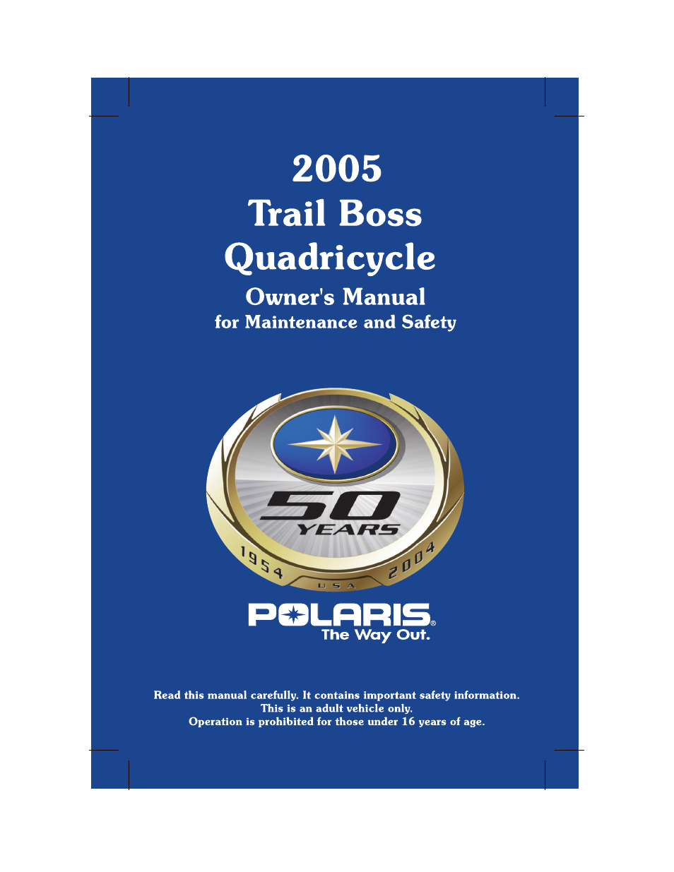 Polaris Trail Boss 330 Quadricycle User Manual | 119 pages