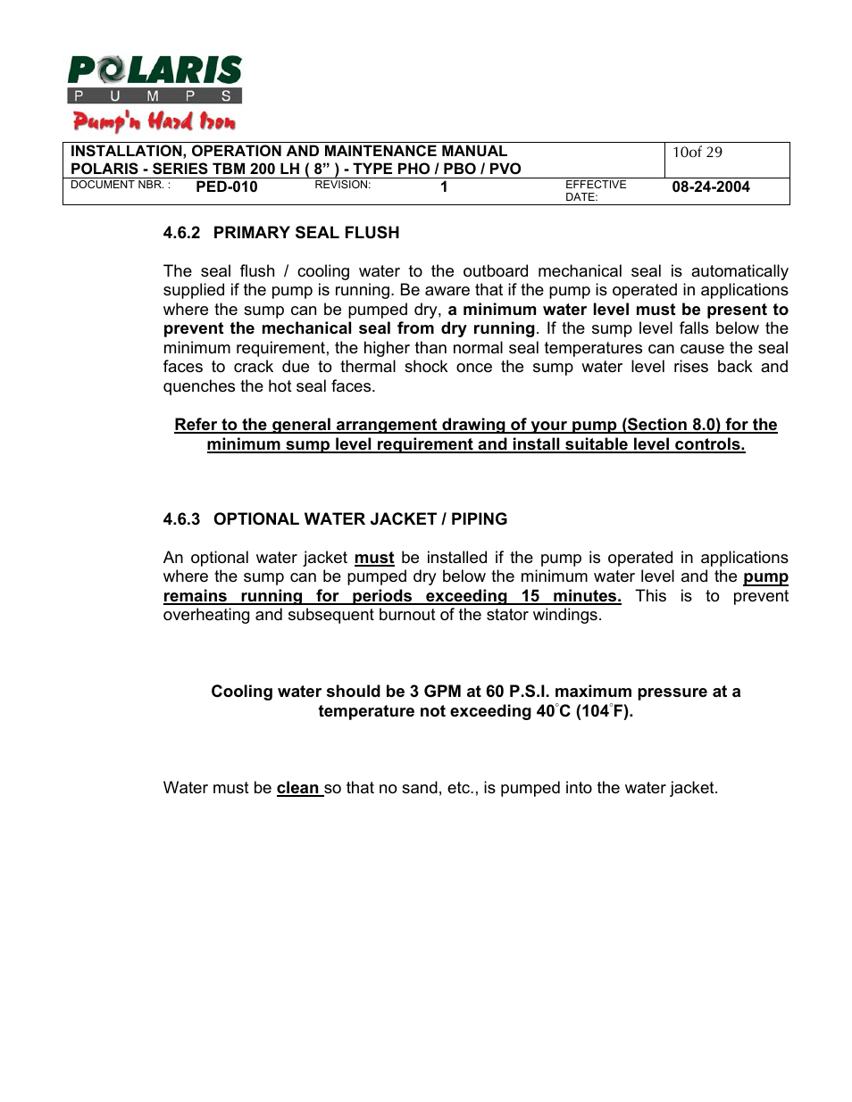 Polaris TBM 200 LH User Manual | Page 10 / 50