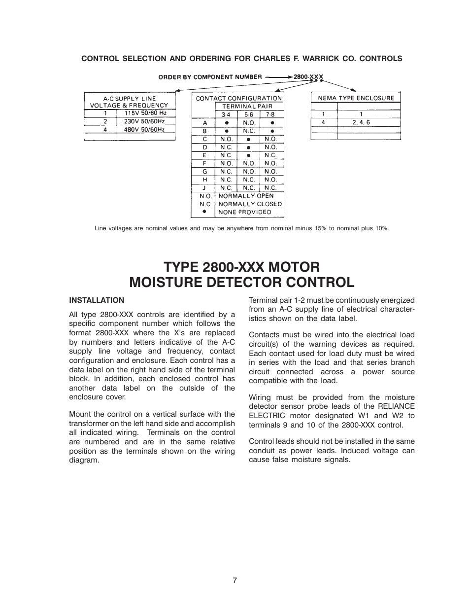Type 2800ćxxx motor moisture detector control | Polaris TBM 200 LH User Manual | Page 43 / 50
