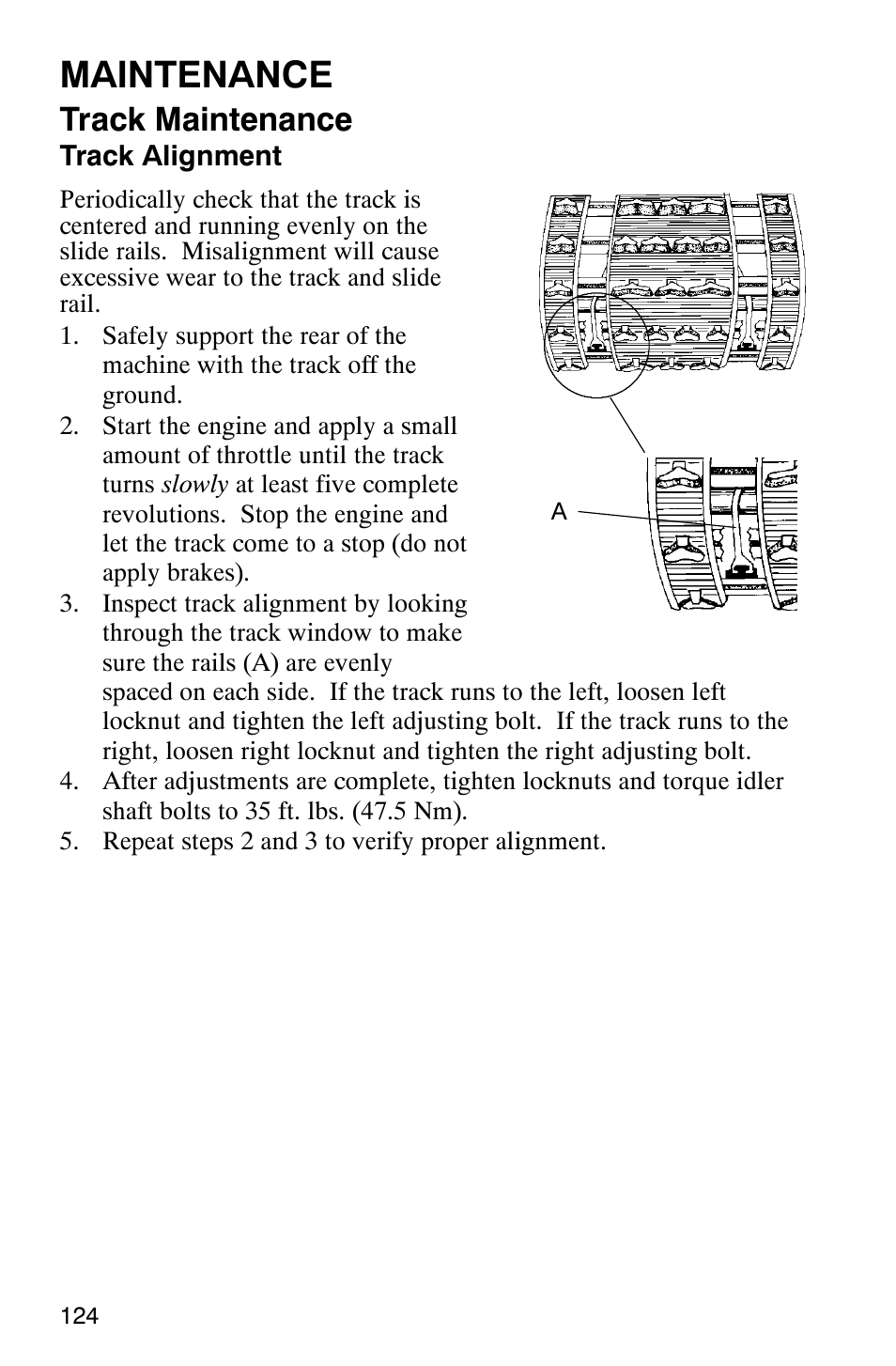 Maintenance, Track maintenance | Polaris 340 Edge User Manual | Page 126 / 155