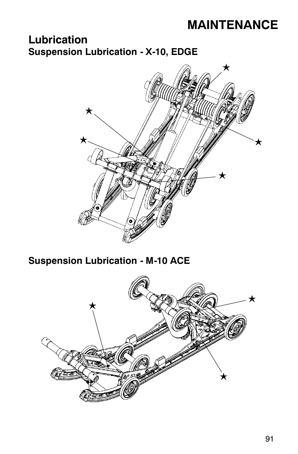 Maintenance, Lubrication | Polaris 340 Edge User Manual | Page 93 / 155