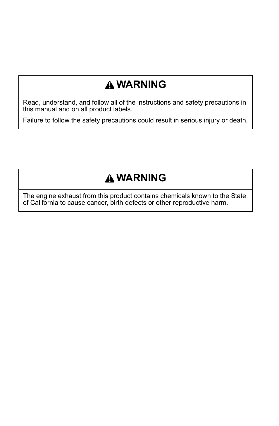 Warning | Polaris 120 Dragon User Manual | Page 3 / 101