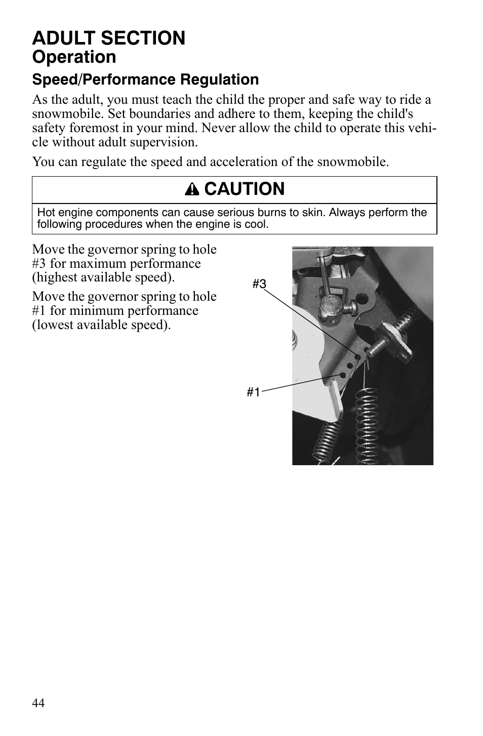 Operation, Caution | Polaris 120 Dragon User Manual | Page 48 / 101