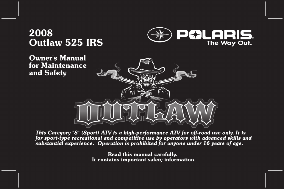 Polaris Outlaw 525 IRS User Manual | 220 pages