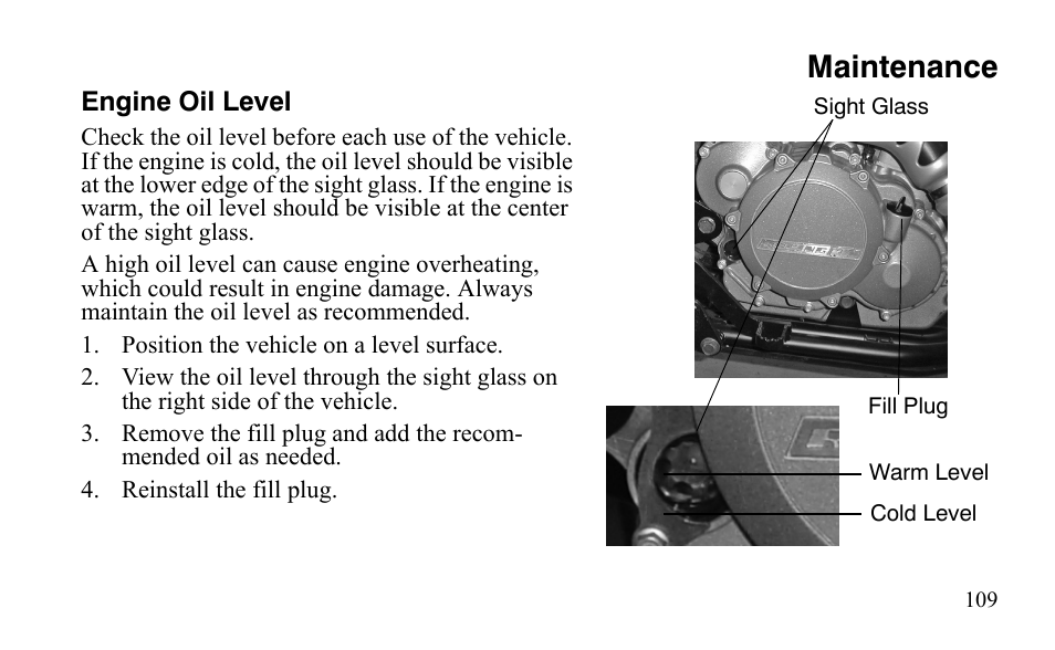Maintenance | Polaris Outlaw 525 IRS User Manual | Page 112 / 220