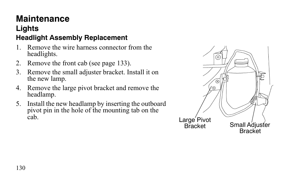 Maintenance | Polaris Outlaw 525 IRS User Manual | Page 133 / 220