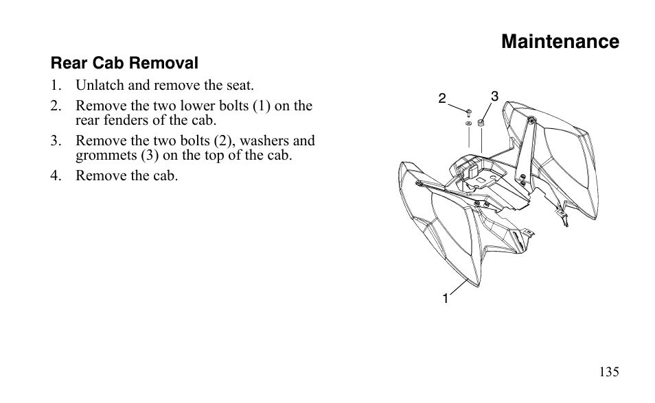 Maintenance | Polaris Outlaw 525 IRS User Manual | Page 138 / 220