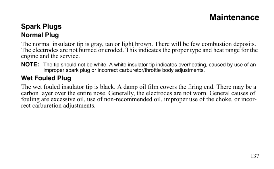 Maintenance | Polaris Outlaw 525 IRS User Manual | Page 140 / 220