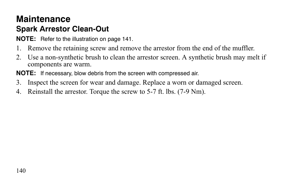 Maintenance | Polaris Outlaw 525 IRS User Manual | Page 143 / 220