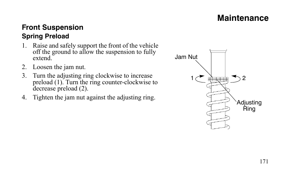 Maintenance | Polaris Outlaw 525 IRS User Manual | Page 174 / 220