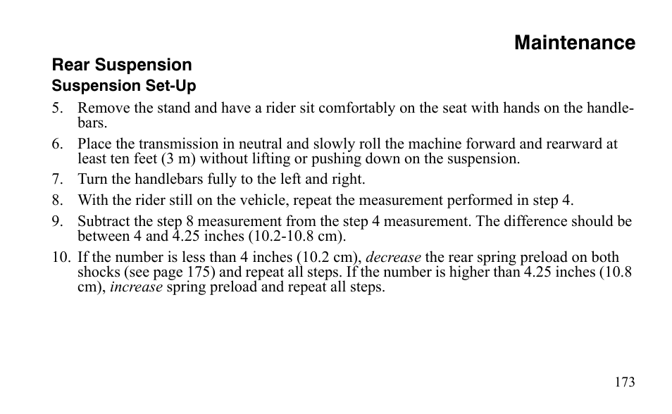 Maintenance | Polaris Outlaw 525 IRS User Manual | Page 176 / 220