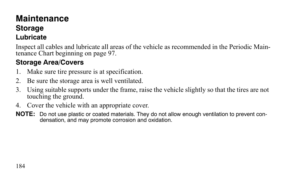 Maintenance | Polaris Outlaw 525 IRS User Manual | Page 187 / 220
