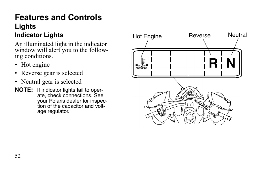 Features and controls | Polaris Outlaw 525 IRS User Manual | Page 55 / 220
