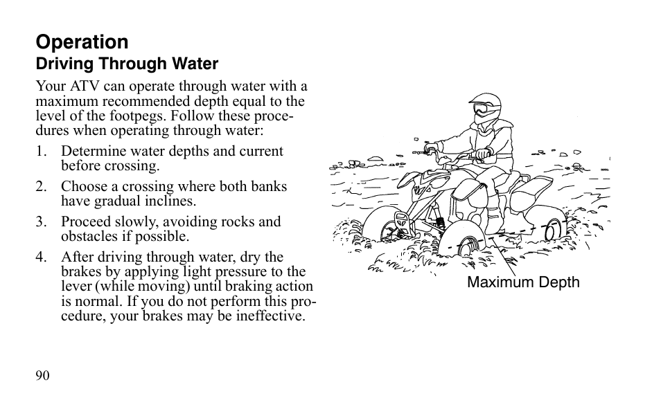 Operation | Polaris Outlaw 525 IRS User Manual | Page 93 / 220