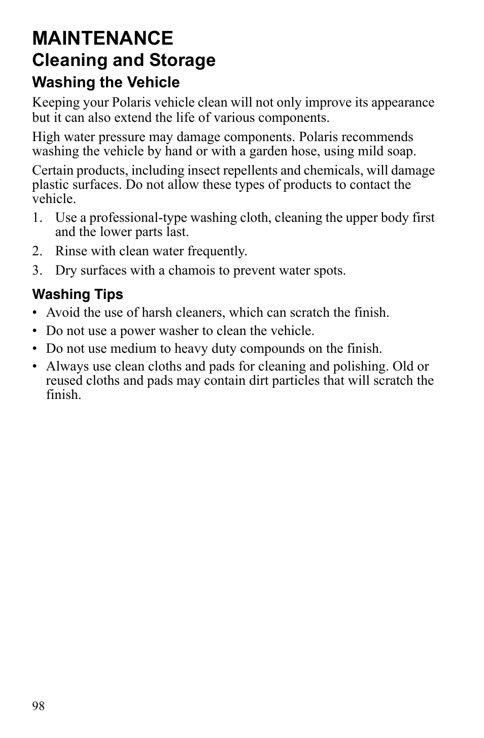 Maintenance, Cleaning and storage | Polaris Hawkeye 922362 User Manual | Page 101 / 126