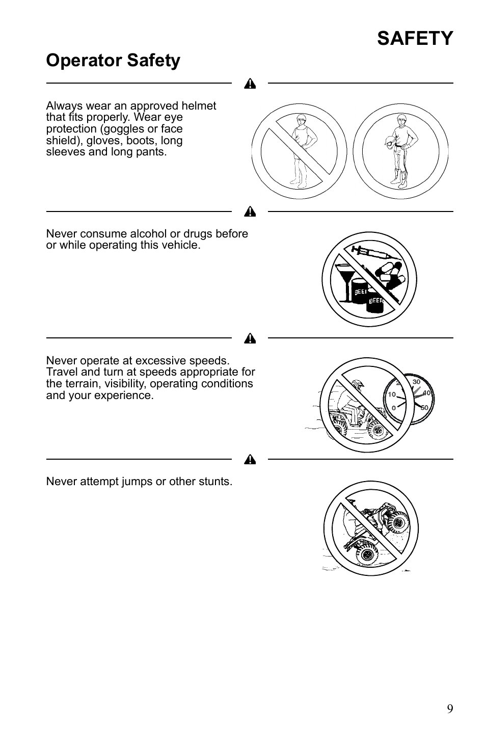 Safety, Operator safety | Polaris Hawkeye 922362 User Manual | Page 12 / 126