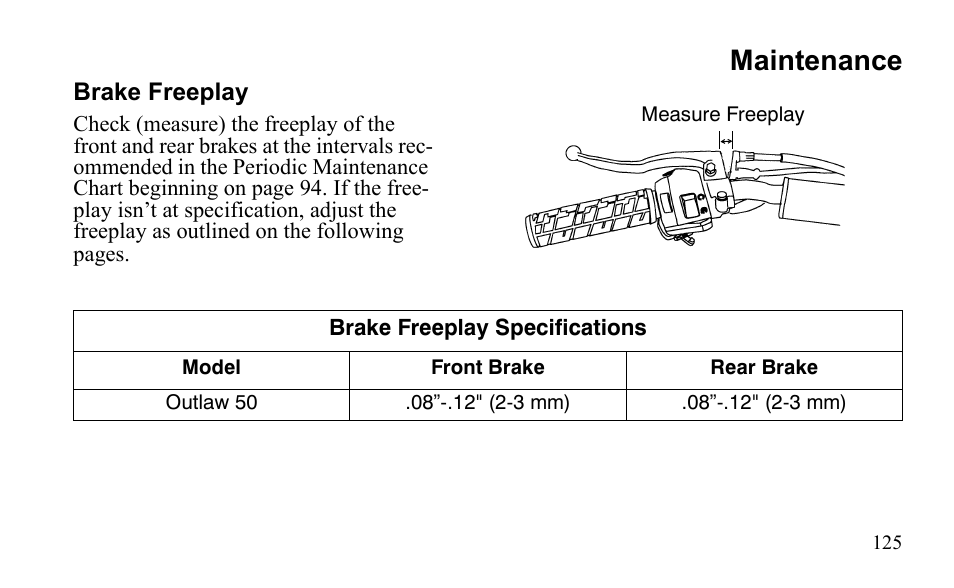 Maintenance | Polaris Outlaw 9922485 User Manual | Page 128 / 191