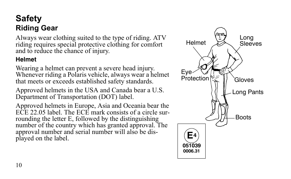 Safety | Polaris Outlaw 9922485 User Manual | Page 13 / 191