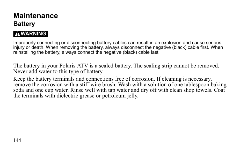 Maintenance | Polaris Outlaw 9922485 User Manual | Page 147 / 191