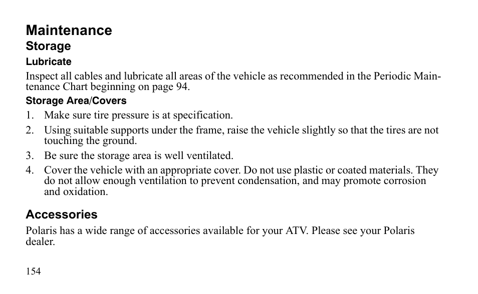 Maintenance | Polaris Outlaw 9922485 User Manual | Page 157 / 191