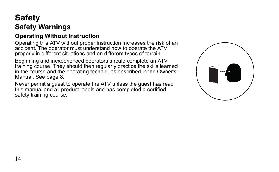 Safety, Safety warnings | Polaris Outlaw 9922485 User Manual | Page 17 / 191