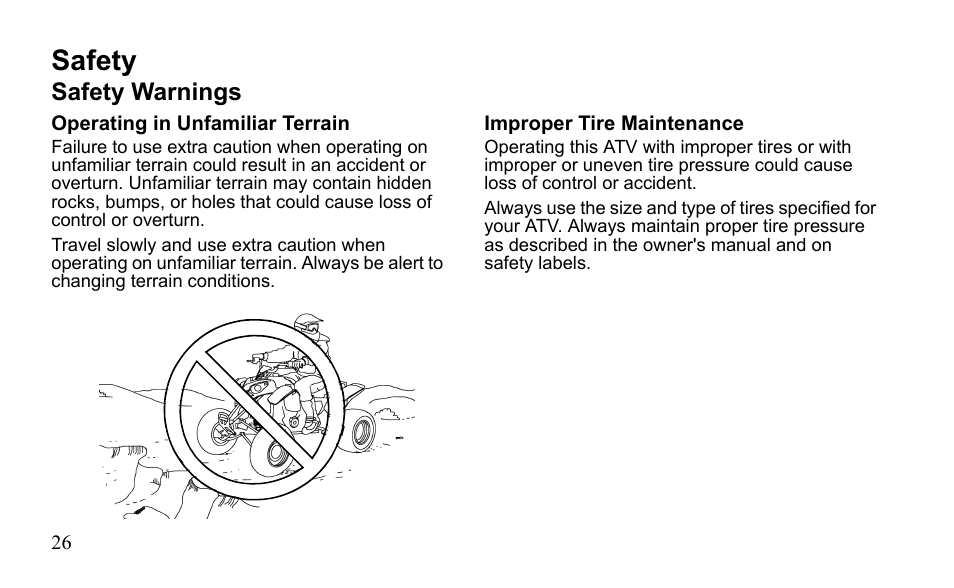 Safety, Safety warnings | Polaris Outlaw 9922485 User Manual | Page 29 / 191