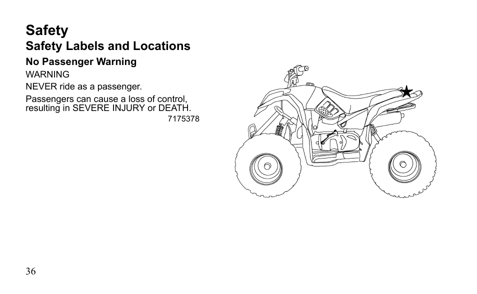 Safety | Polaris Outlaw 9922485 User Manual | Page 39 / 191
