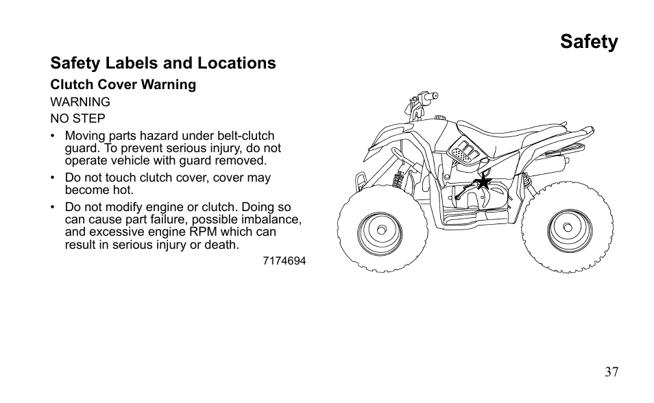 Safety | Polaris Outlaw 9922485 User Manual | Page 40 / 191
