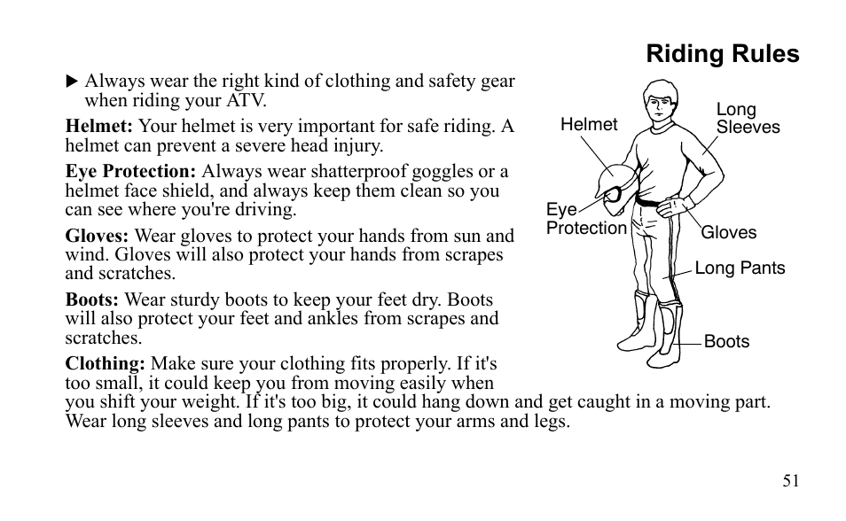 Riding rules | Polaris Outlaw 9922485 User Manual | Page 54 / 191