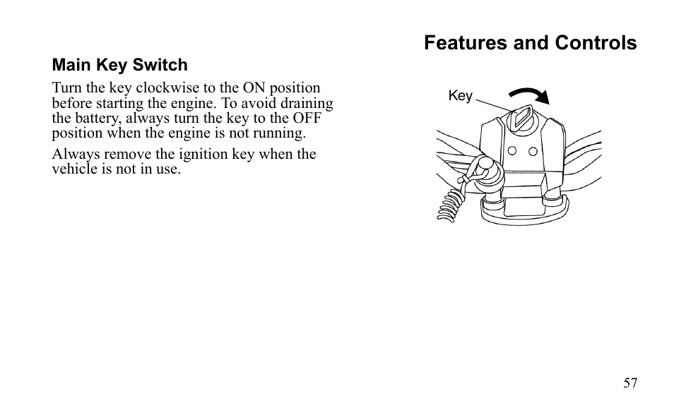 Features and controls | Polaris Outlaw 9922485 User Manual | Page 60 / 191