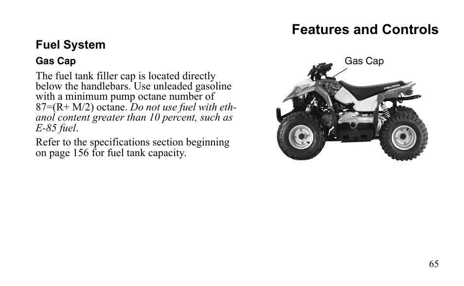 Features and controls | Polaris Outlaw 9922485 User Manual | Page 68 / 191